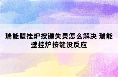 瑞能壁挂炉按键失灵怎么解决 瑞能壁挂炉按键没反应